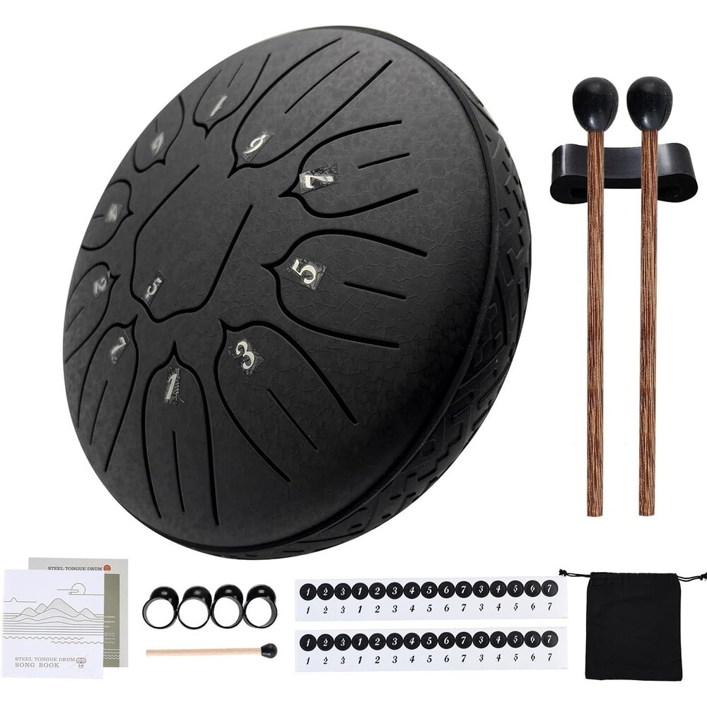 Yahpetes Steel Tongue Drum 6 Inch 11 Notes C-Key with Bag